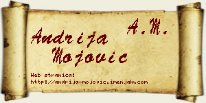 Andrija Mojović vizit kartica